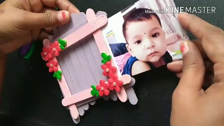 घर पर बहुत आसानी से बनाइये फोटो फ्रेम | DIY : Easy Crafts For Kids. Beautiful Photo Frame