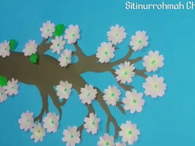 Tutorial simple membuat wall sticker 3D paper flowers di dinding