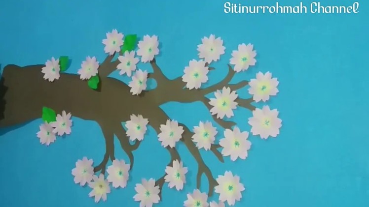Tutorial simple membuat wall sticker 3D paper flowers di dinding