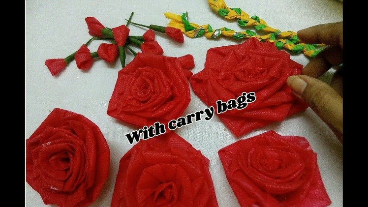 Unique reuse DIY idea with carry bags | Door hanging. wall hanging making | Best out of waste