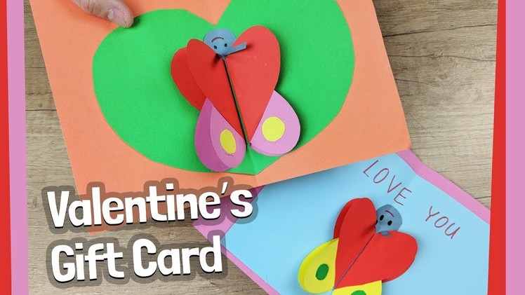 Valentine gift card DIY idea for kids