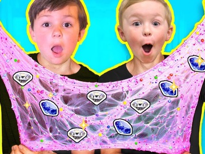 Viral Slime Challenge! DIY Diamond slime vs Bubble Wrap Slime | DavidsTV