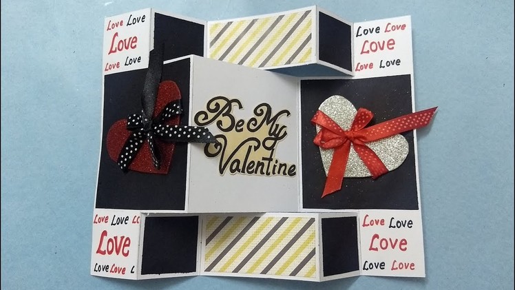 Beautiful Valentines Day Card | Handmade fold card idea for this Valentines day | complete tutorial