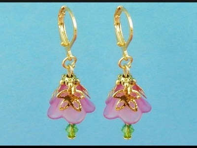 DIY | Blumen Perlen Ohrringe | Schmuck | Beaded acrylic flower earrings | Beadwork jewelry