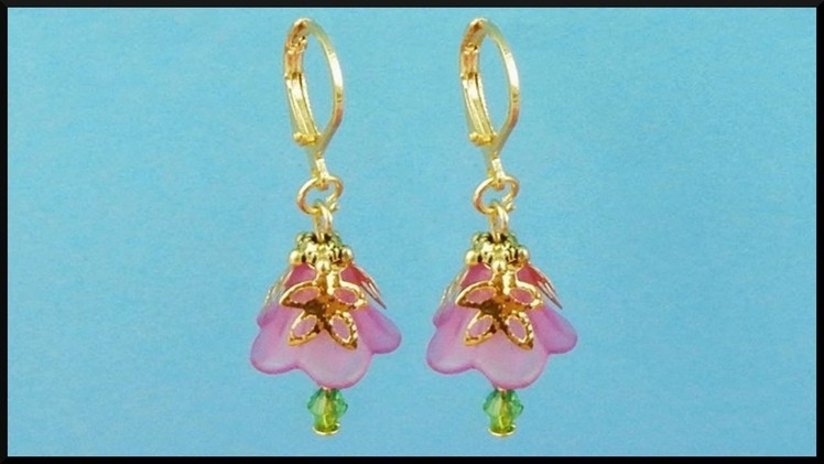 DIY | Blumen Perlen Ohrringe | Schmuck | Beaded acrylic flower earrings | Beadwork jewelry