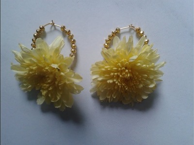 Diy fresh flowers jewelry earrings