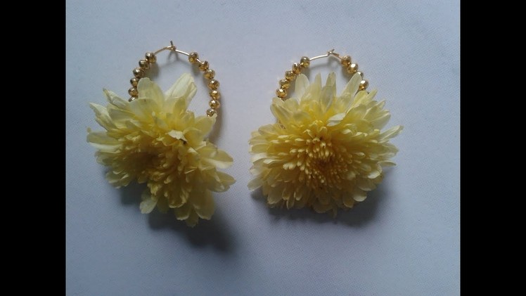 Diy fresh flowers jewelry earrings