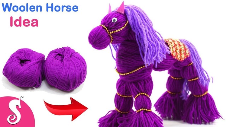 DIY Horse Idea | Make Homemade HORSE Showpiece from WOOLEN for Room Decor | Sonali Creation #172