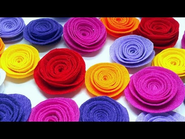 DIY - How to make Felt Roses. Easy felt flower