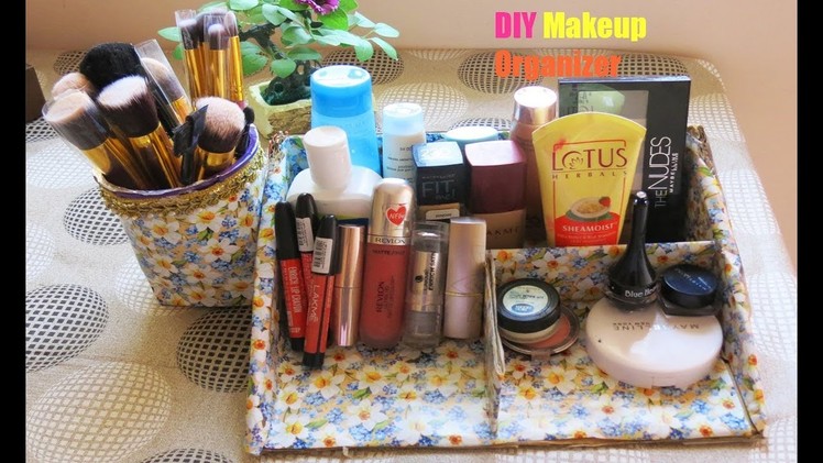 DIY Makeup Storage and Organization | Makeup Organizer made with Cardboard Boxes - Recycled Crafts