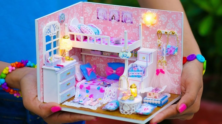 DIY Miniature Doll House Bunk Bed Bedroom