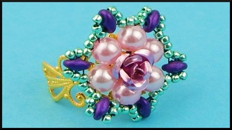 DIY | Perlen Blumen RIng | Beaded flower twin bead ring | Beadwork jewelry accessories