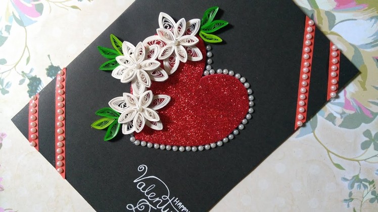 DIY Valentine's Day Card| Handmade V-Day Card Idea|Prettyquilling