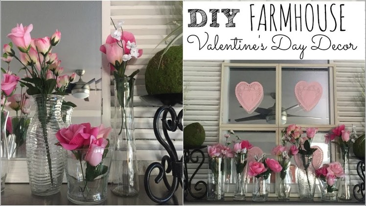 DOLLAR TREE DIY | FARMHOUSE Valentine's Day Decor | Fireplace Mantel