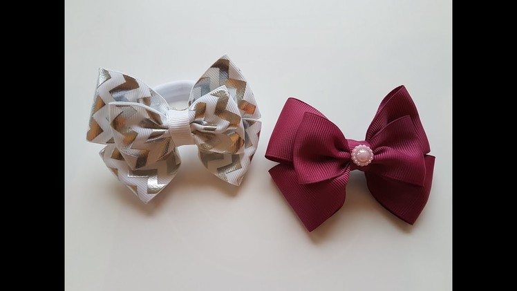 Einfache Schleife - DIY- Kanzaschi - Grosgrain Ribbon Hair Bow - Very easy to make