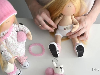 Handmade interior doll Bunny girl | Rankų darbo lėlytė Zuikytė