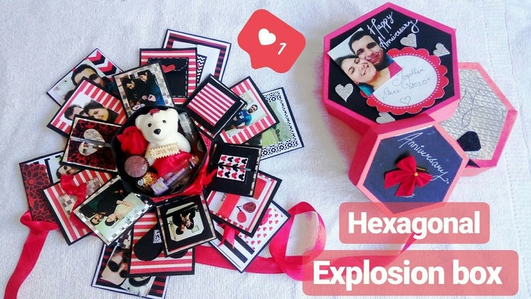 HEXAGONAL EXPLOSION BOX | HANDMADE GIFTS FOR BIRTHDAY.ANNIVERSARY