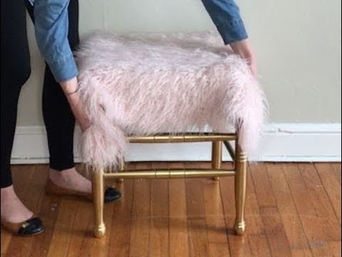 How to DIY a West Elm Inspired Faux Fur Stool