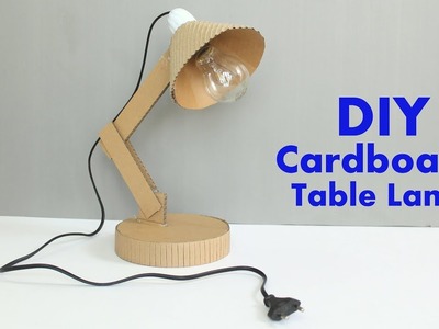 How to Make a Cardboard Table Lamp at Home - DIY Table Lamp
