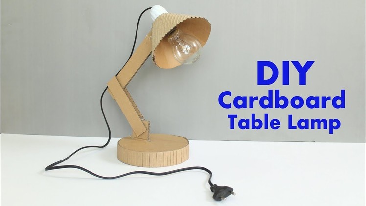 How to Make a Cardboard Table Lamp at Home - DIY Table Lamp