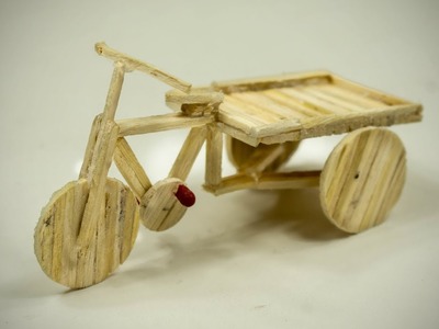 How to Make Matchstick Craft Item Rickshaw Van Showpiece || DIY || Matchstick Art and Craft by f8ik