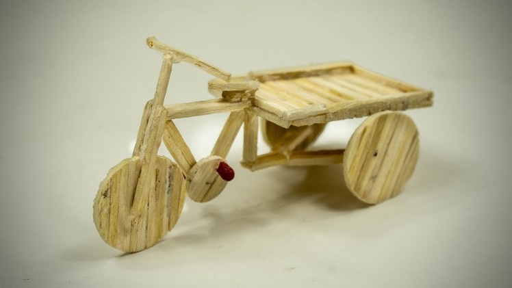 How to Make Matchstick Craft Item Rickshaw Van Showpiece || DIY || Matchstick Art and Craft by f8ik