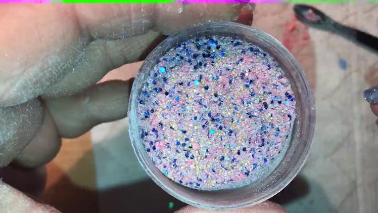 How to make mixed dipping powders with make up mylar beads glitter ect