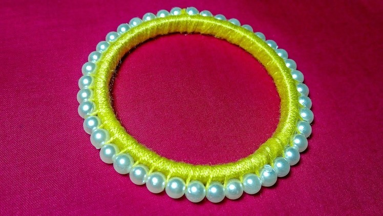 How To Make Pearl Beads Bangle.Thread Bangle || পুতির চুড়ি ||