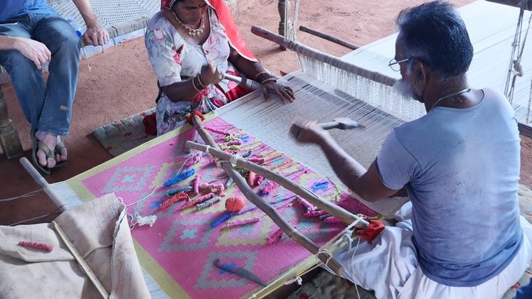Making Handmade Carpets and Rugs in Indian Village at Jodhpur Rajasthan || Handicraft Items
