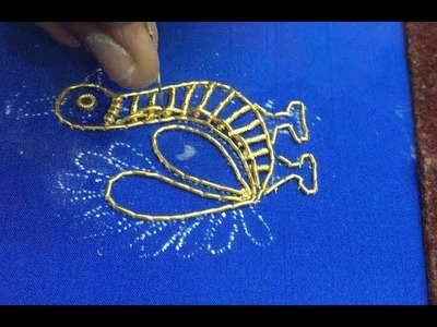 MAKING of PEACOCKS embroidery with Jardosi and Beads