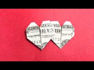 Money Dollar Easy Origami Heart - Origami Paper