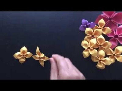 Origami four leaf（petal） flower 折纸幸运花 四叶花