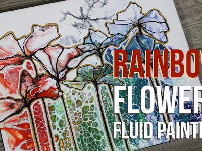 Rainbow Flowers Fluid Painting Time Lapse