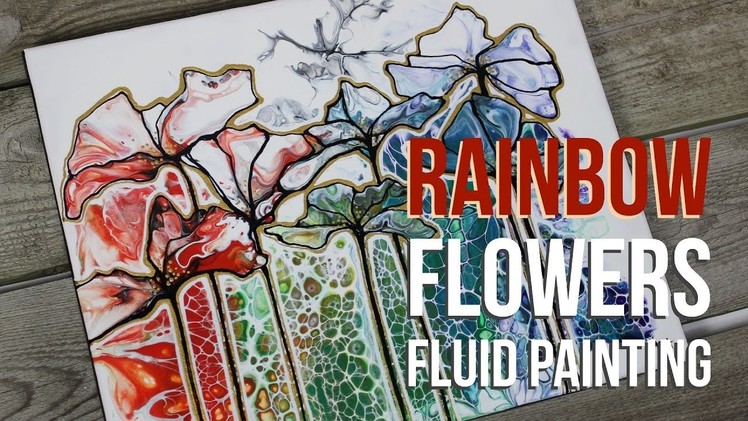 Rainbow Flowers Fluid Painting Time Lapse