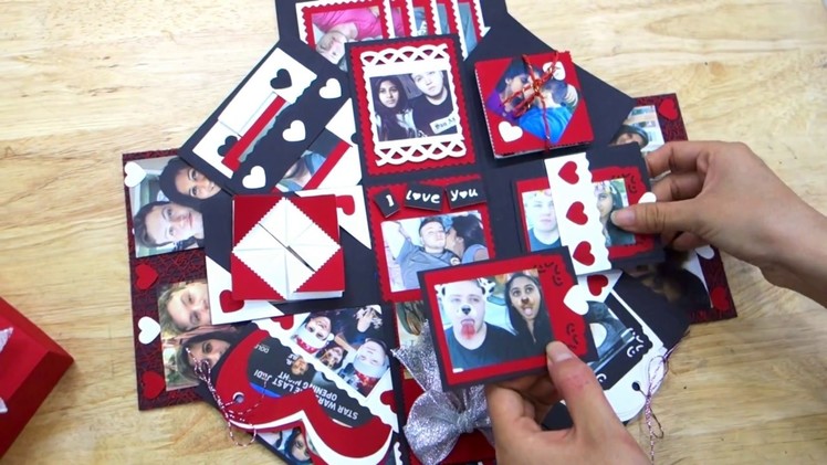Scrapbook Exploding Box Card-Secret Handmade Gift Love in Box-Photo Album DIY Easy-For Wedding