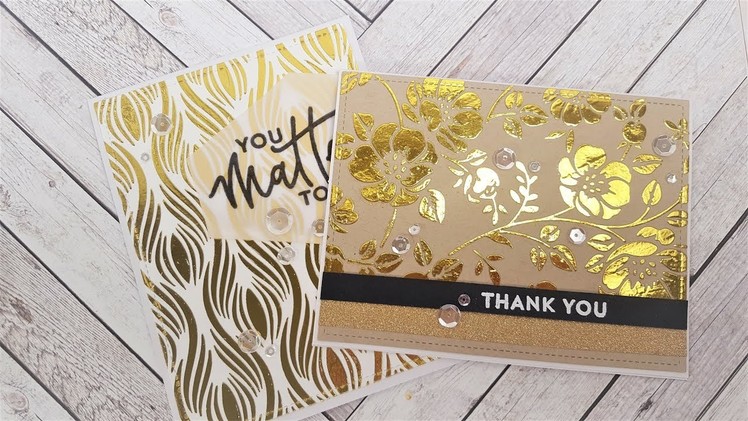 Technique stencils with transfer gel and foil | DIY card