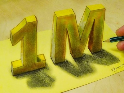 1 Millions Subscribers! - Drawing 3D Illusion - Vamos
