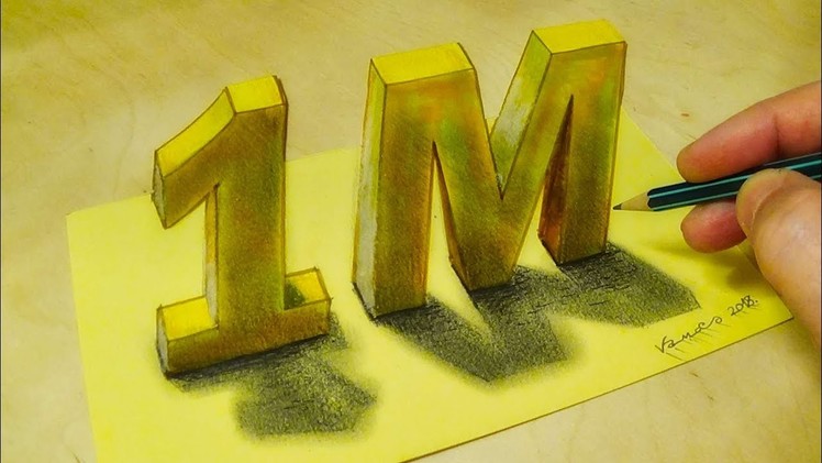 1 Millions Subscribers! - Drawing 3D Illusion - Vamos