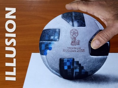 3D drawing : FIFA World Cup 2018 Ball, Easy way to draw 3D illusion on paper