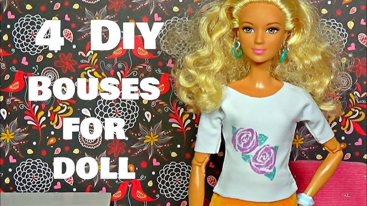 4 DIY Blouses For Doll │ 4 DIY Barbie Blouses Compiltion │ DIY For Dolls
