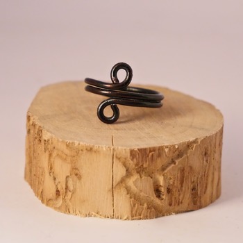 Black Wire Ring Pretty Jewellery Circle Accessories Handmade Aluminium Jewelry