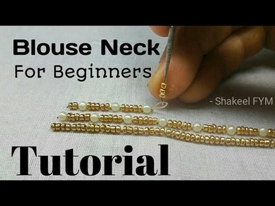 Blouse neck border dor beginners tutorial | Aari work | hand Embroidery