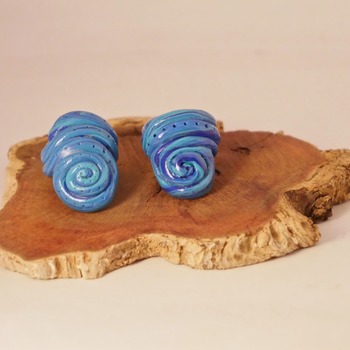 Blue Dreadlock Beads Swired White Hair Jewellery Dread Accessories Handmade Fimo
