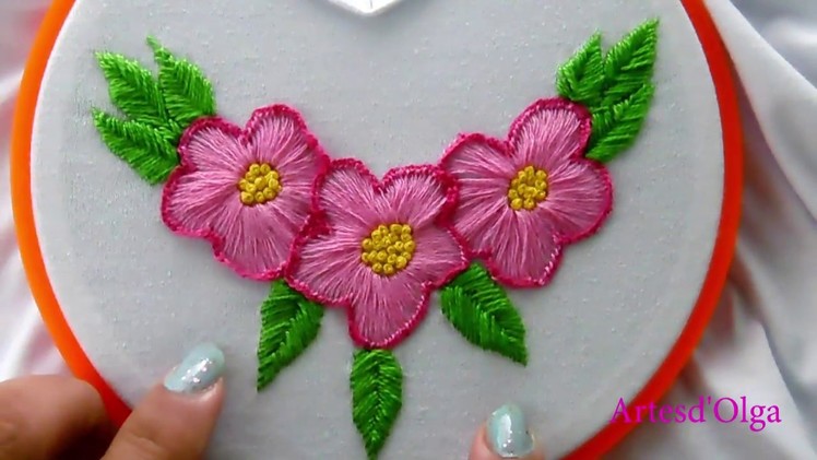 Button Hole Ruffle Stitch|Hand Embroidery|Flower stitch