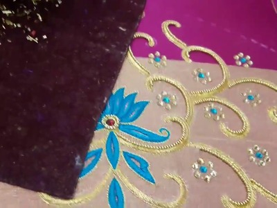 Designing blouse with jari , Stones and Jardosi   Hand embroidery video
