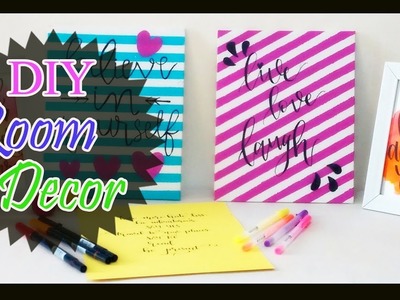DIY : EASY & INEXPENSIVE ROOM DECOR IDEAS | Canvas Art and Calligraphy Styles