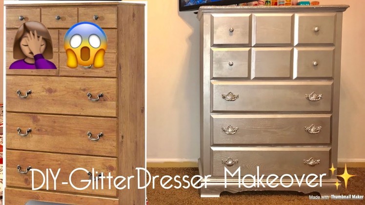 DIY Glitter Dresser Makeover