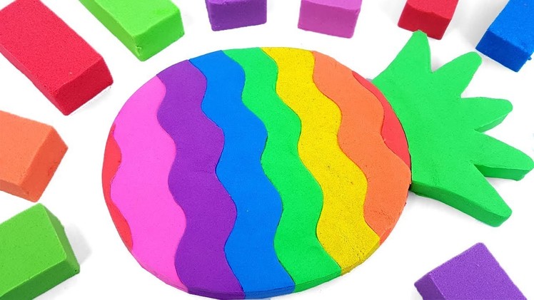 DIY How to make Kinetic Sand Cake Rainbow Pineapple Nursery Rhymes Song
