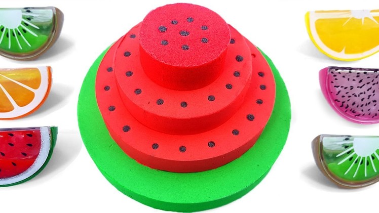 DIY How to make Kinetic Sand Watermelon Cake for Kids