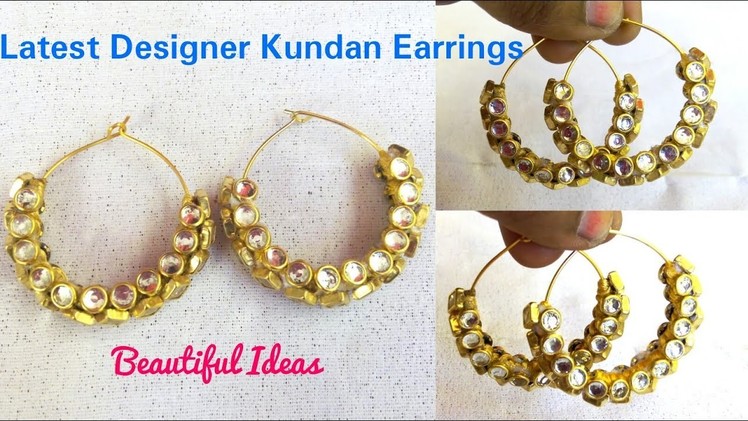 DIY.Latest Silk thread Designer Kundan Earrings.Hangings.Silk thread Hoop Designer Hangings.Earring